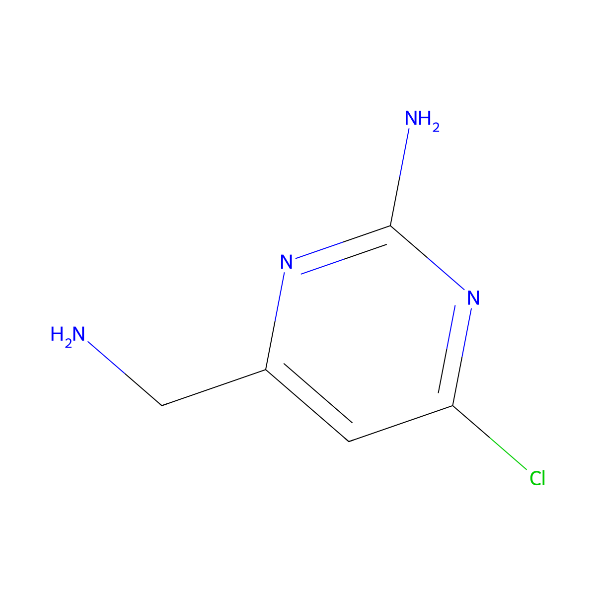 4-(Aminomethyl)-6-chloropyrimidin-2-amine molecular structure, CAS 1555492-85-7