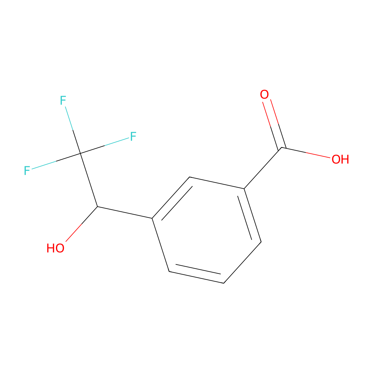 3-(2,2,2-Trifluoro-1-hydroxyethyl)benzoic acid molecular structure, CAS 1555494-89-7