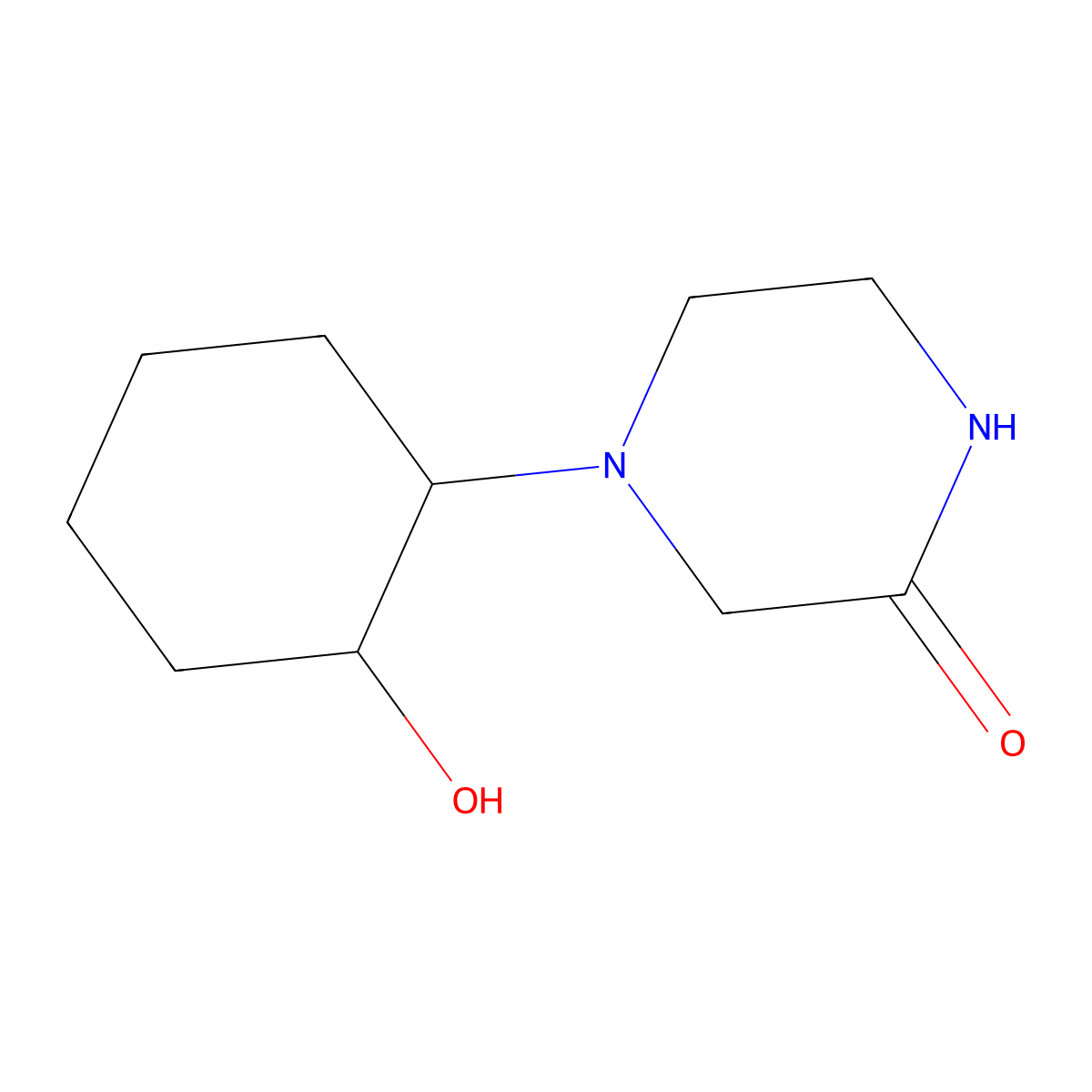 4-(2-Hydroxycyclohexyl)piperazin-2-one molecular structure, CAS 1555498-01-5