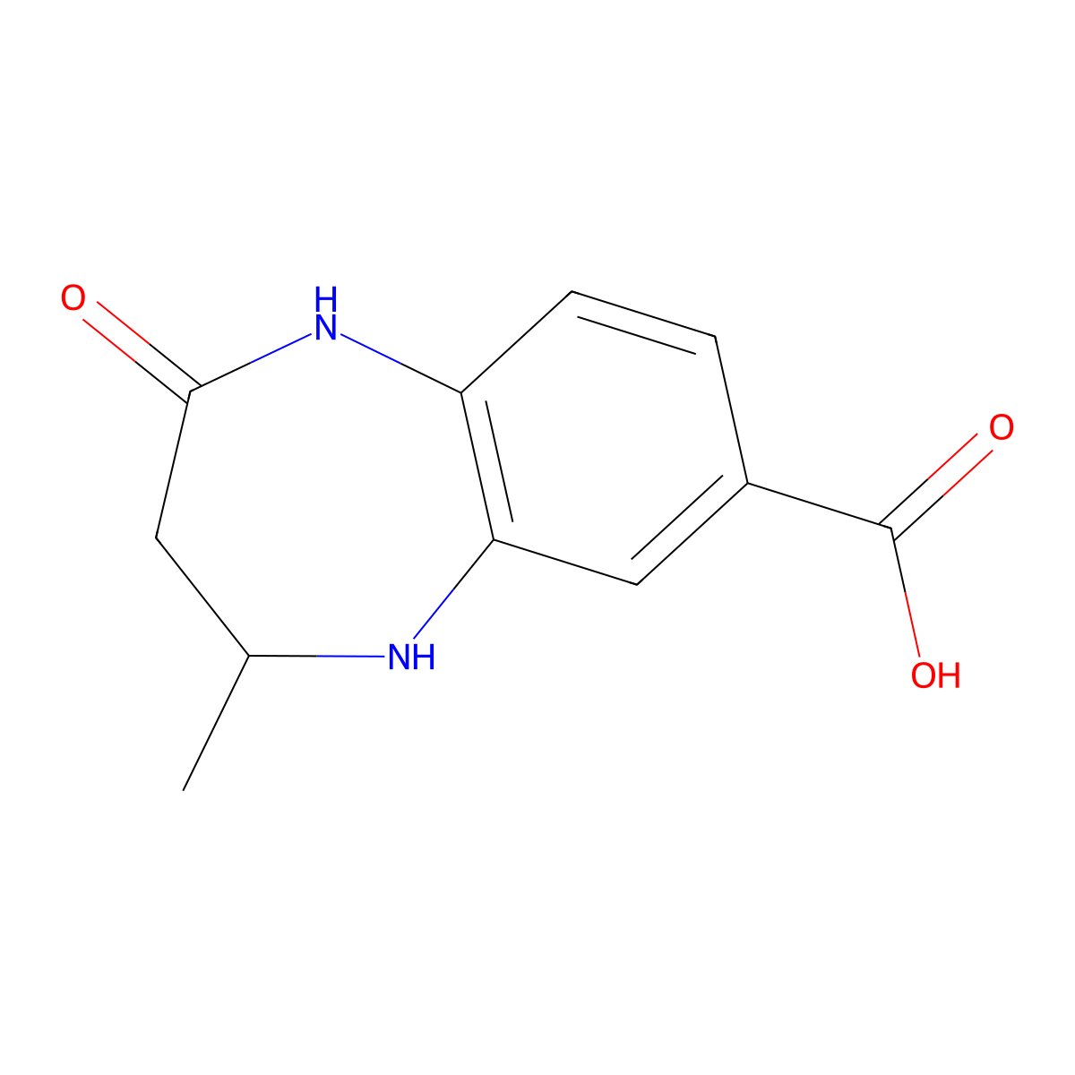 4-methyl-2-oxo-2,3,4,5-tetrahydro-1H-1,5-benzodiazepine-7-carboxylic acid molecular structure, CAS 1555501-43-3