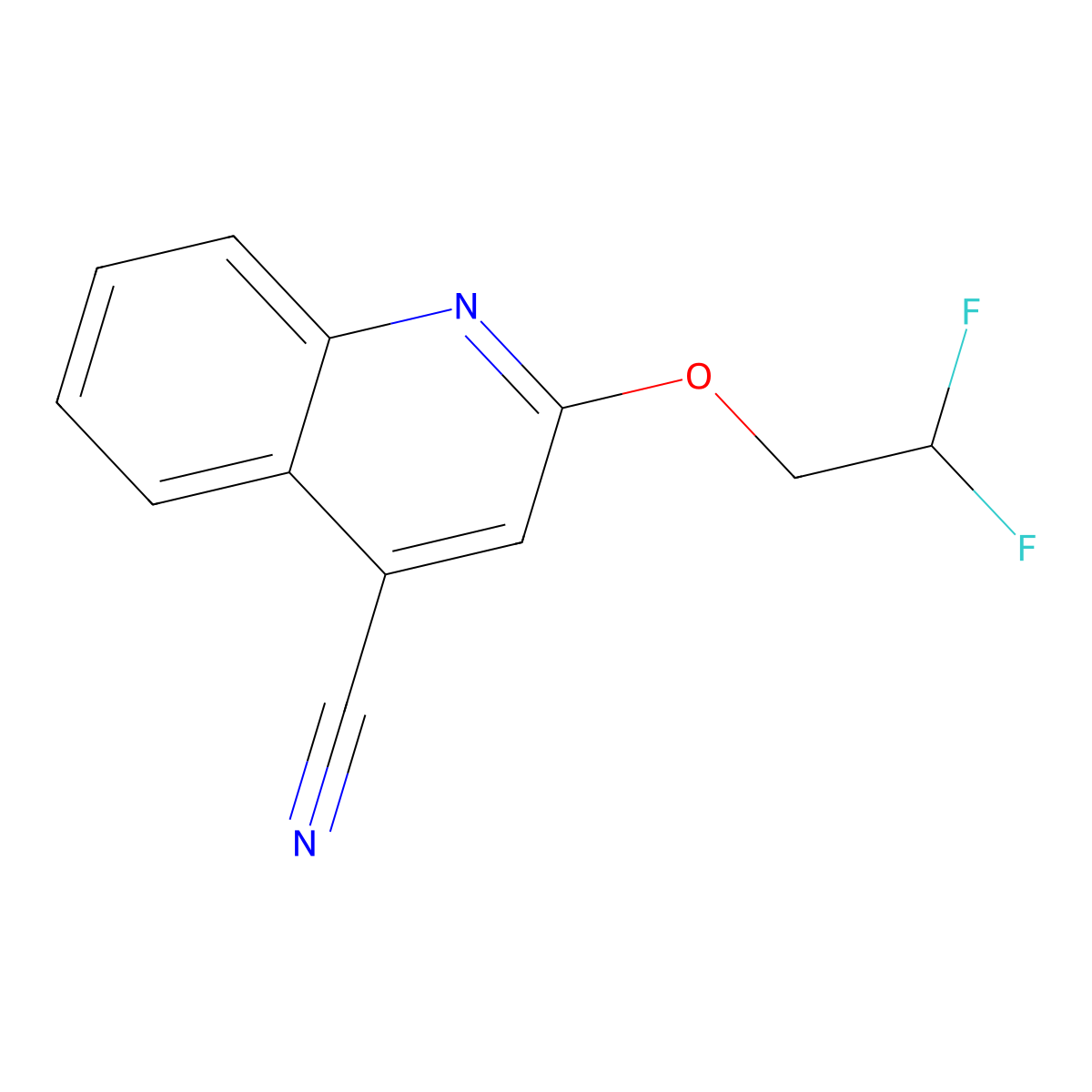 2-(2,2-Difluoroethoxy)quinoline-4-carbonitrile molecular structure, CAS 1555508-44-5
