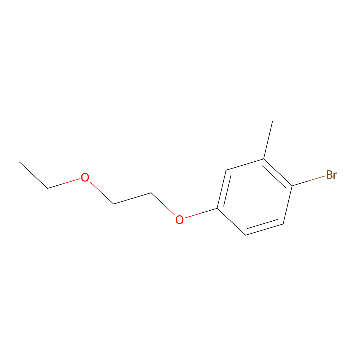 1-Bromo-4-(2-ethoxyethoxy)-2-methylbenzene molecular structure, CAS 1555527-42-8