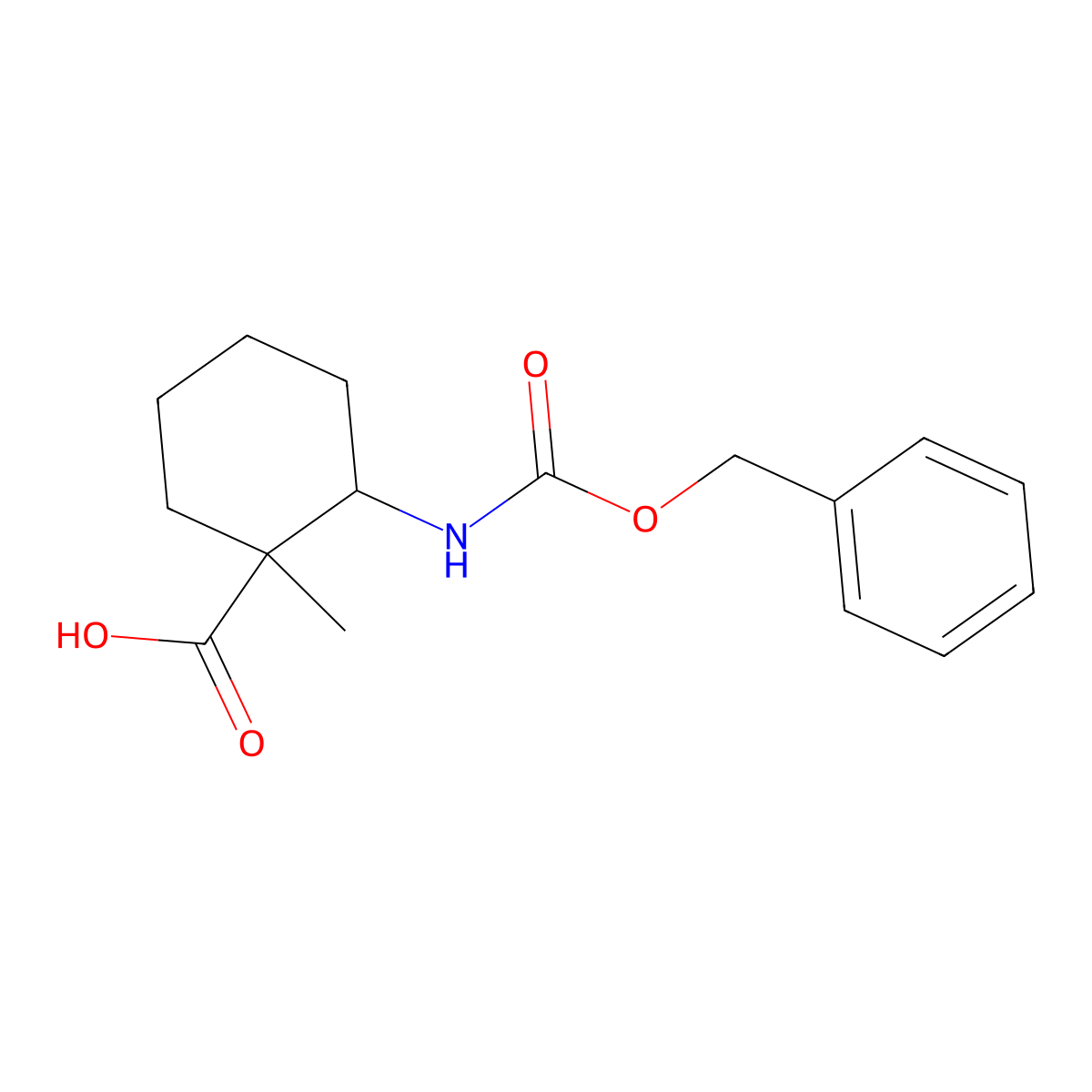 2-{[(Benzyloxy)carbonyl]amino}-1-methylcyclohexane-1-carboxylic acid molecular structure, CAS 1555537-59-1