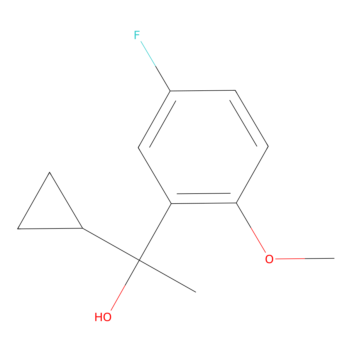 1-Cyclopropyl-1-(5-fluoro-2-methoxyphenyl)ethanol molecular structure, CAS 1555541-10-0