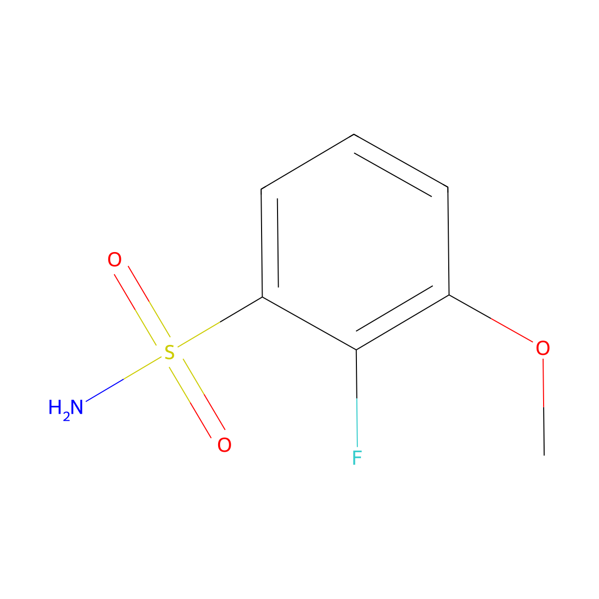 2-Fluoro-3-methoxybenzene-1-sulfonamide molecular structure, CAS 1555541-82-6
