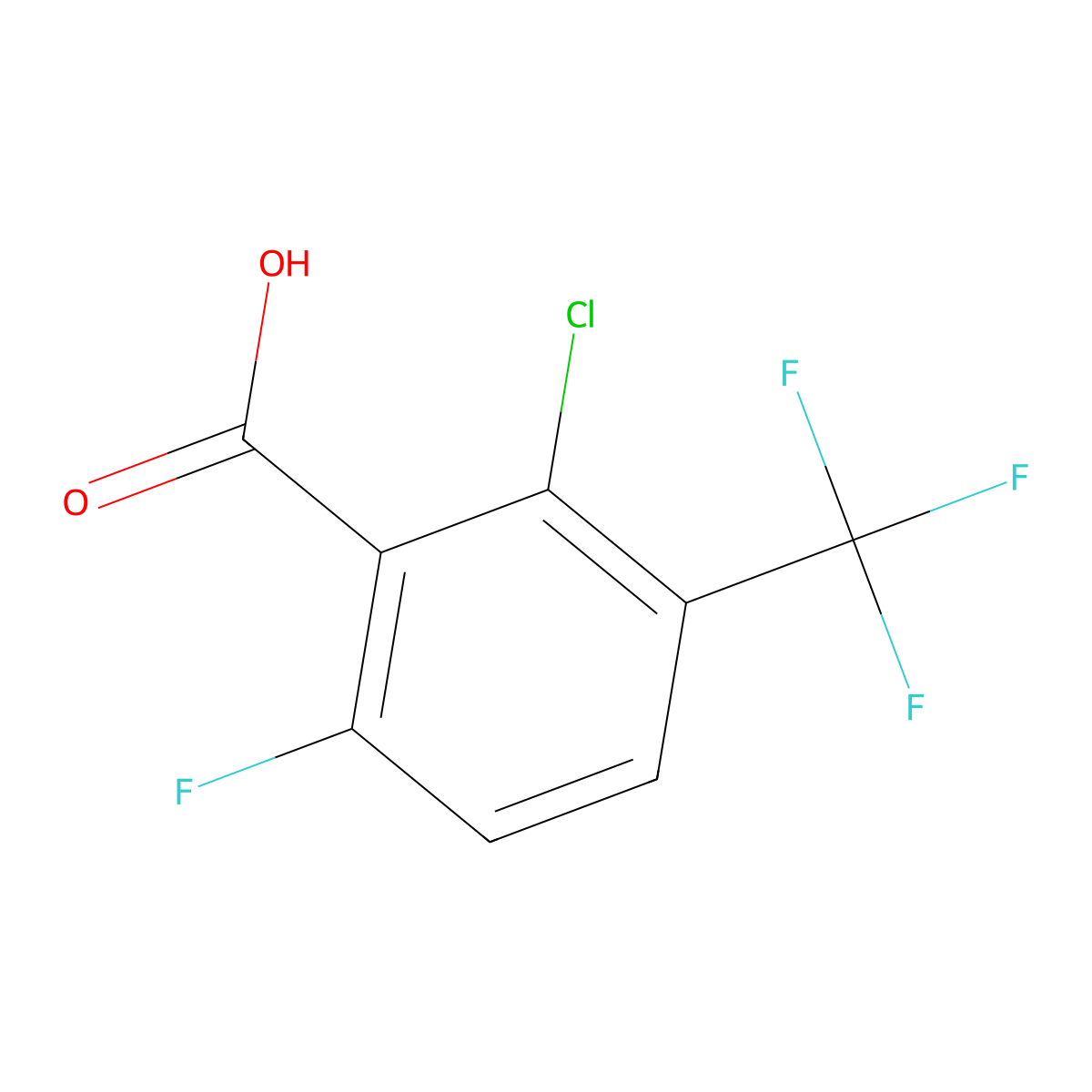 2-Chloro-6-fluoro-3-(trifluoromethyl)benzoic acid molecular structure, CAS 1555544-45-0