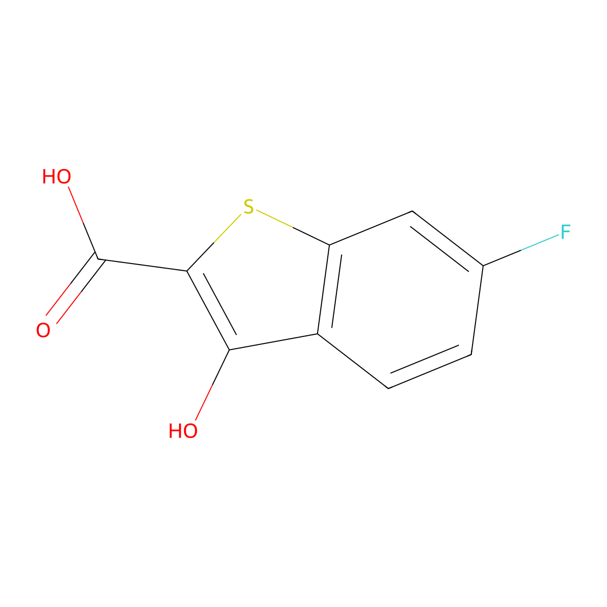 6-Fluoro-3-hydroxybenzo[b]thiophene-2-carboxylic acid molecular structure, CAS 1555552-10-7