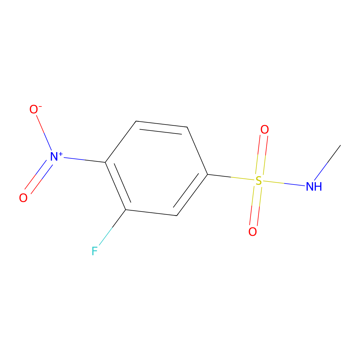 3-Fluoro-N-methyl-4-nitrobenzene-1-sulfonamide molecular structure, CAS 1555560-66-1