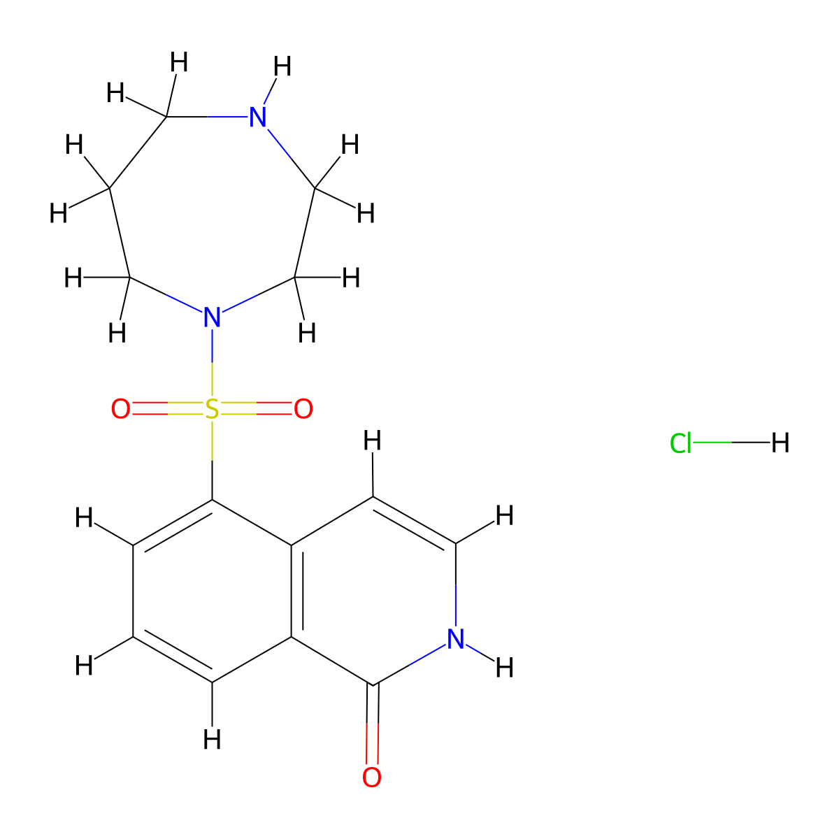 Hydroxyfasudil monohydrochloride molecular structure, CAS 155558-32-0