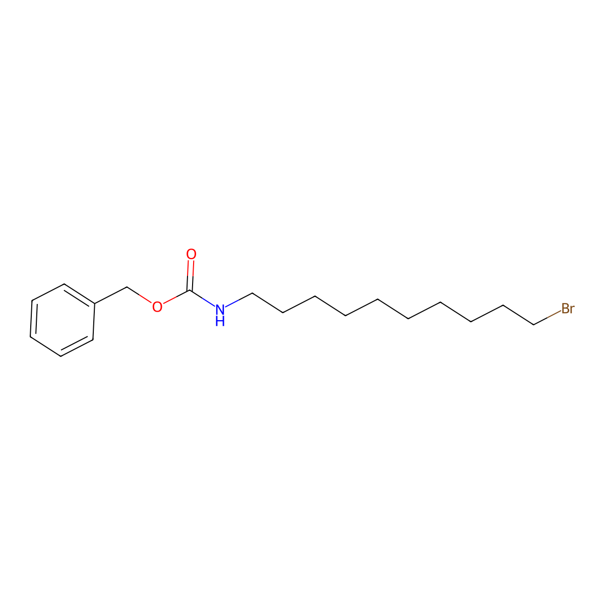Phenylmethyl N-(10-bromodecyl)carbamate molecular structure, CAS 1555589-26-8