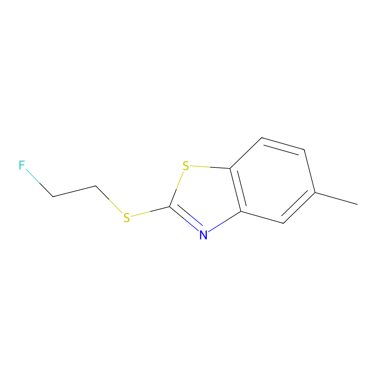 2-[(2-Fluoroethyl)sulfanyl]-5-methyl-1,3-benzothiazole molecular structure, CAS 155559-65-2
