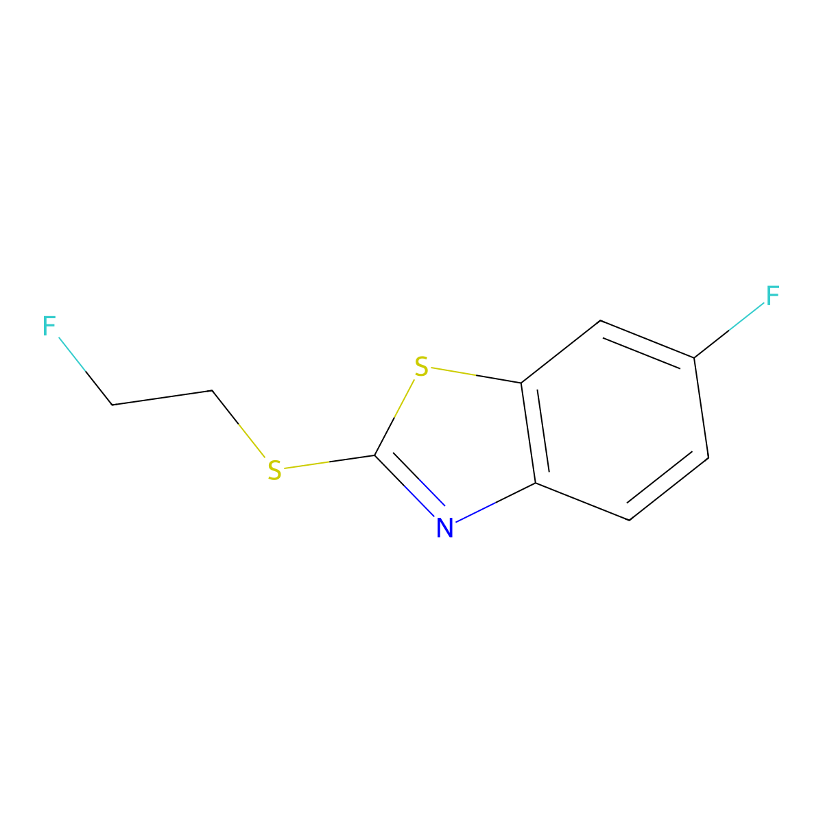 6-Fluoro-2-[(2-fluoroethyl)sulfanyl]-1,3-benzothiazole molecular structure, CAS 155559-71-0