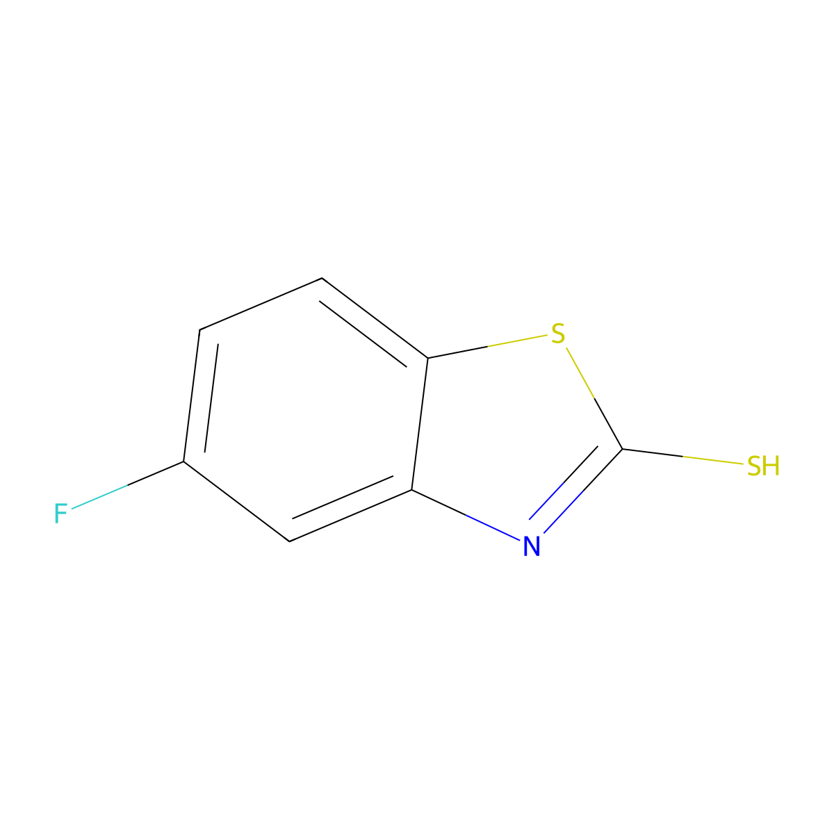 5-Fluoro-2-mercaptobenzothiazole molecular structure, CAS 155559-81-2