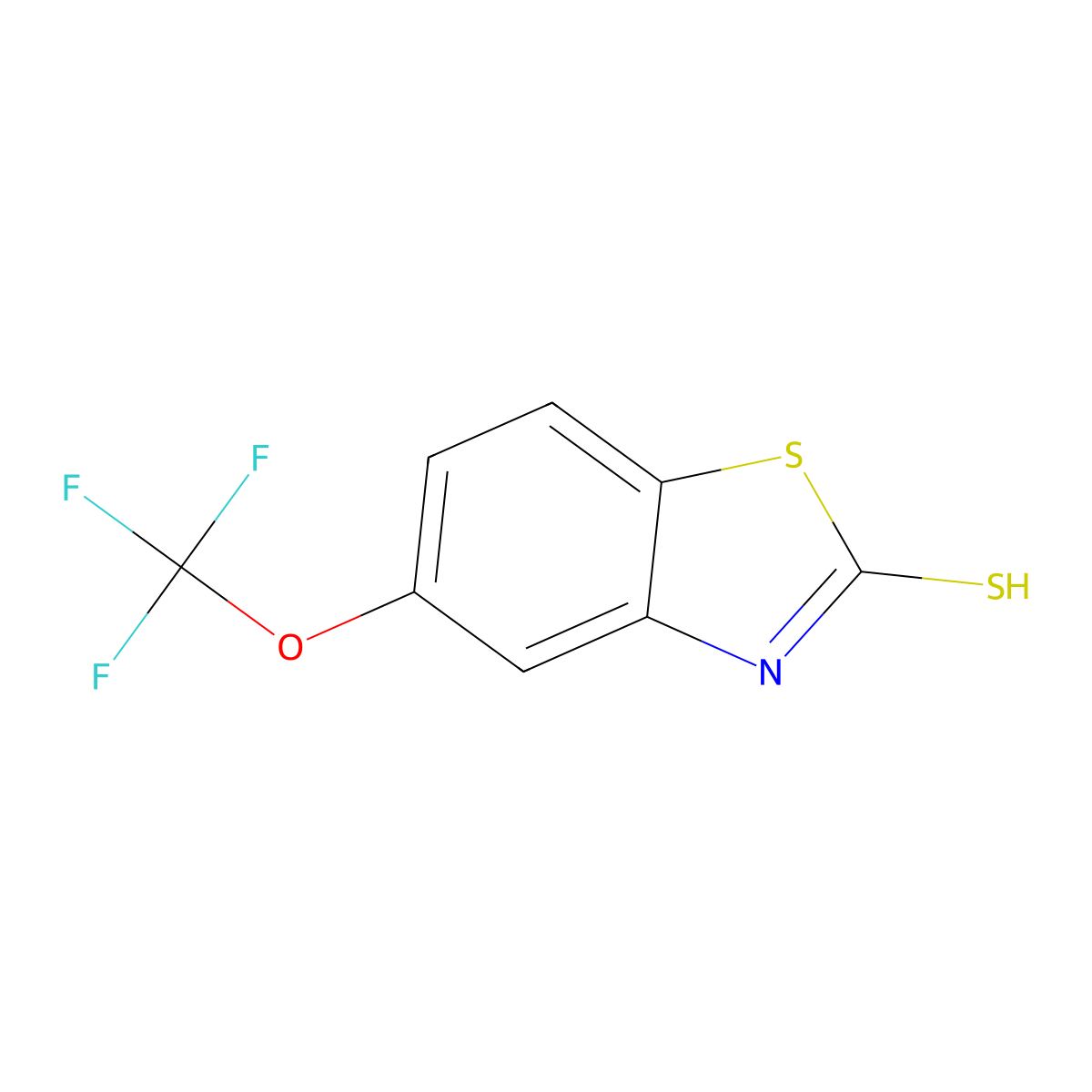 2-Mercapto-5-trifluoromethoxybenzothiazole molecular structure, CAS 155559-82-3