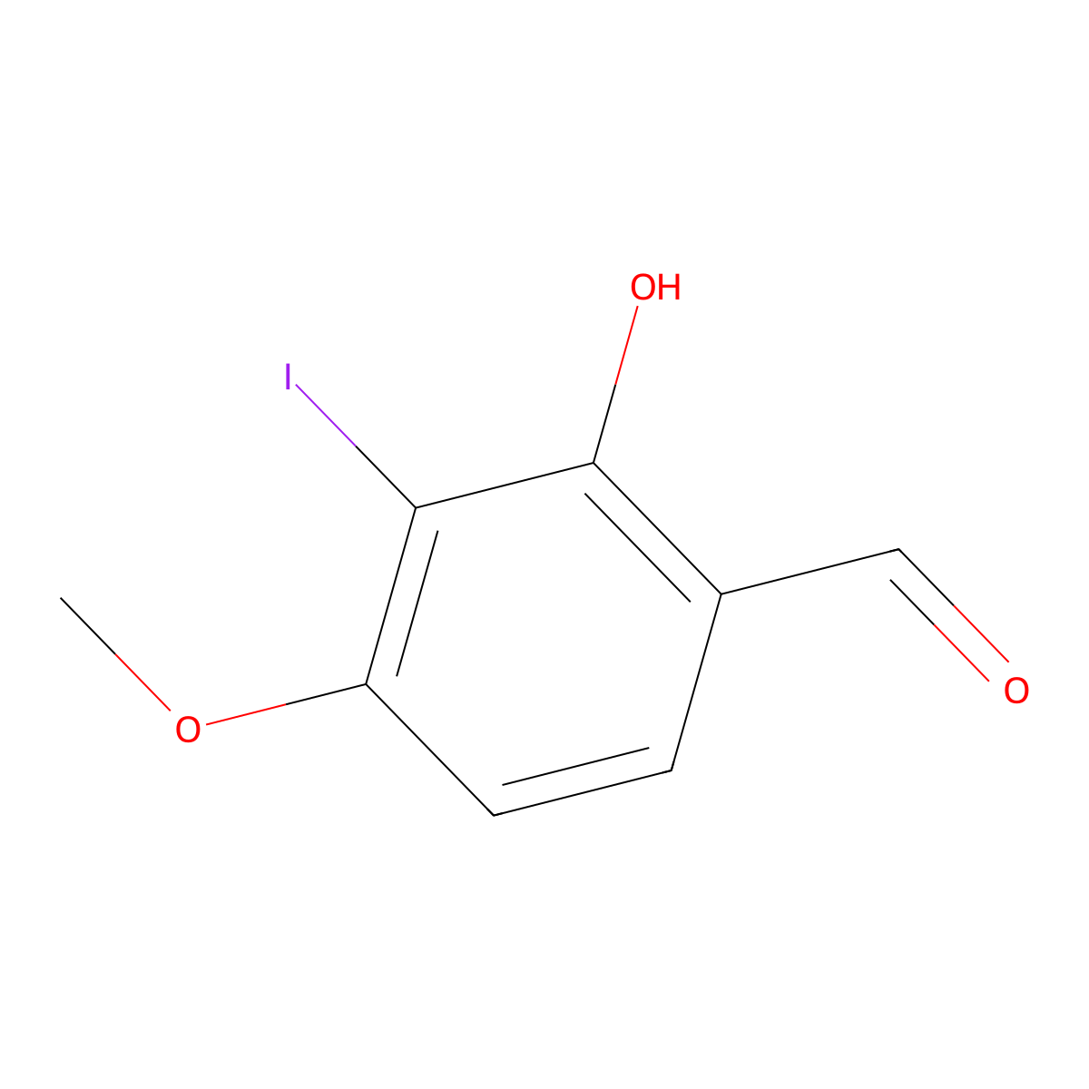 2-Hydroxy-3-iodo-4-methoxybenzaldehyde molecular structure, CAS 155560-24-0
