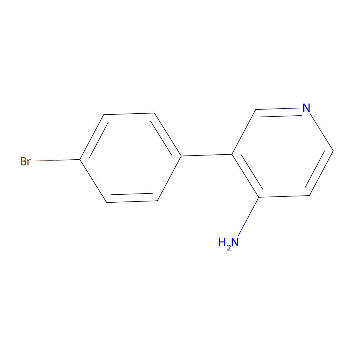 3-(4-Bromophenyl)pyridin-4-amine molecular structure, CAS 1555609-17-0