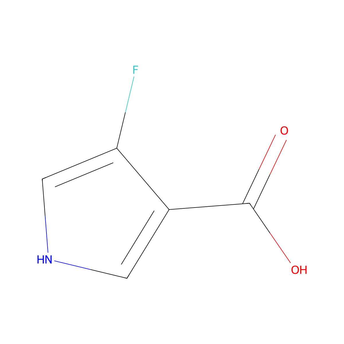 4-fluoro-1H-pyrrole-3-carboxylic acid molecular structure, CAS 1555623-32-9