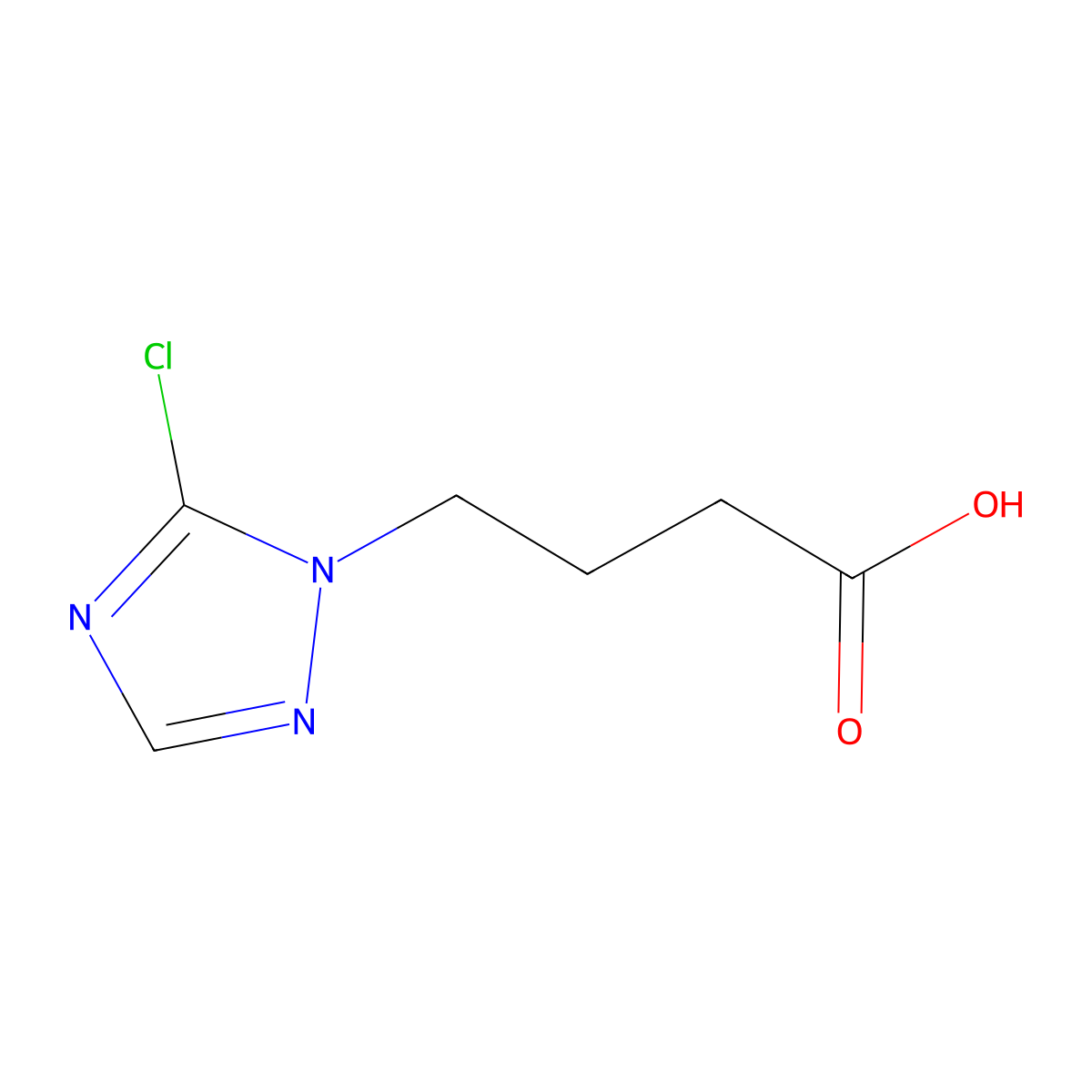 4-(5-chloro-1H-1,2,4-triazol-1-yl)butanoic acid molecular structure, CAS 1555626-06-6