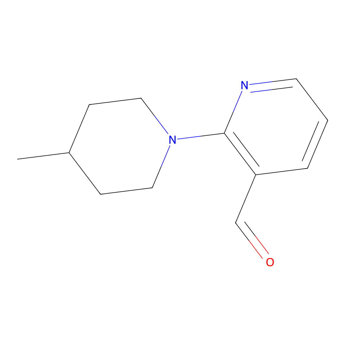 2-(4-Methylpiperidin-1-yl)nicotinaldehyde molecular structure, CAS 1555627-41-2