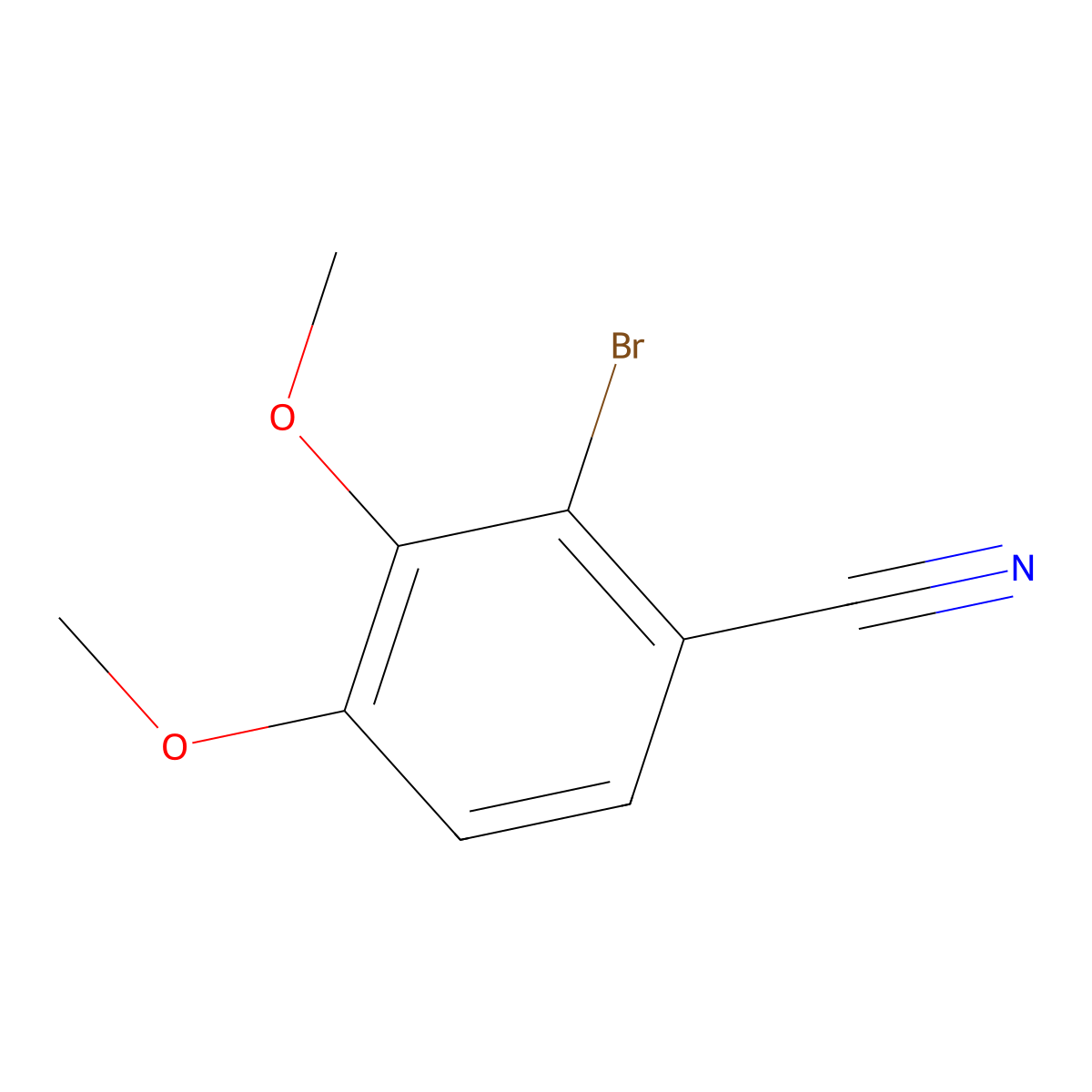 2-Bromo-3,4-dimethoxybenzonitrile molecular structure, CAS 1555627-99-0