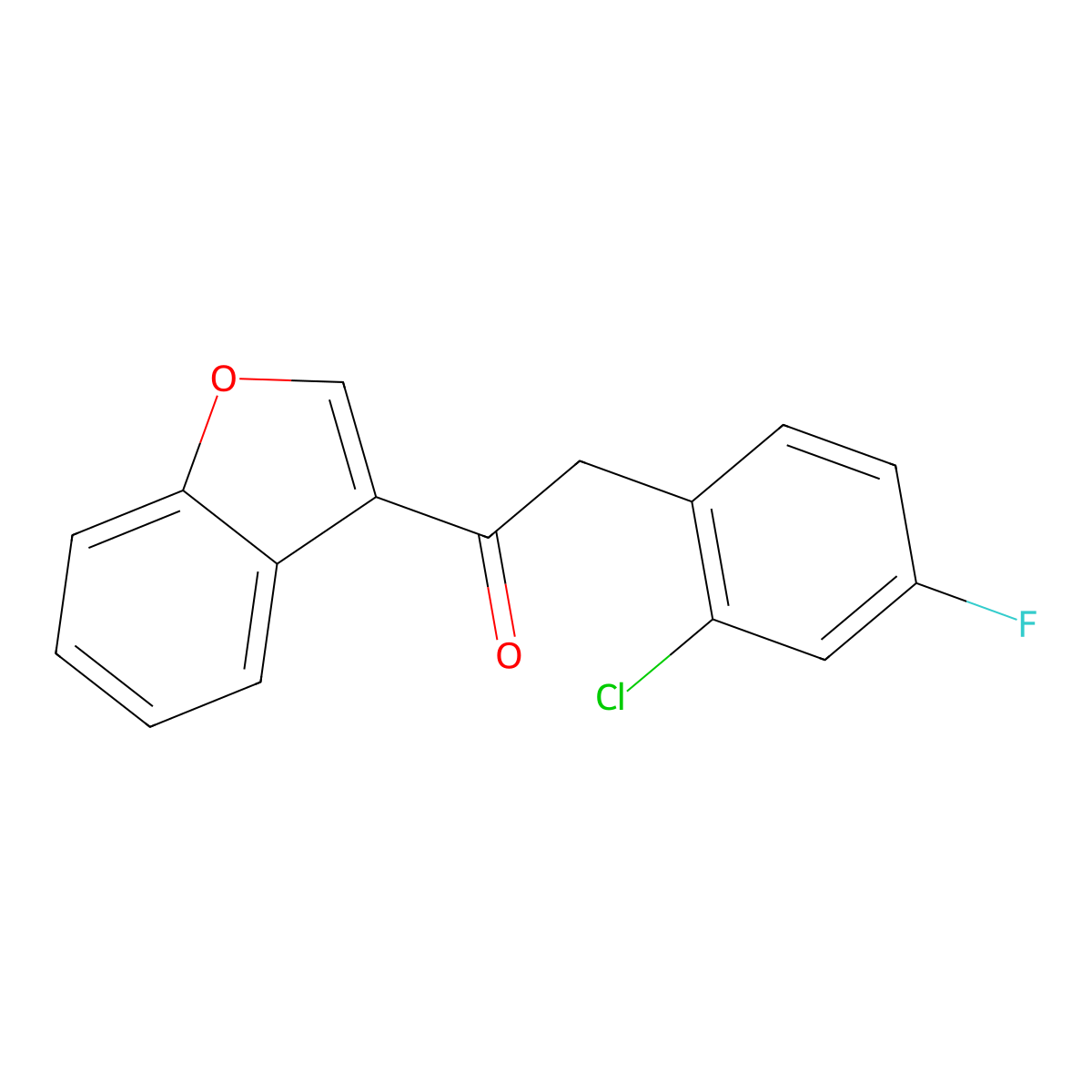 1-(1-Benzofuran-3-yl)-2-(2-chloro-4-fluorophenyl)ethan-1-one molecular structure, CAS 1555639-03-6