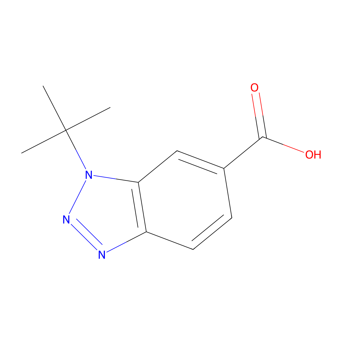 1-tert-butyl-1H-1,2,3-benzotriazole-6-carboxylic acid molecular structure, CAS 1555640-54-4
