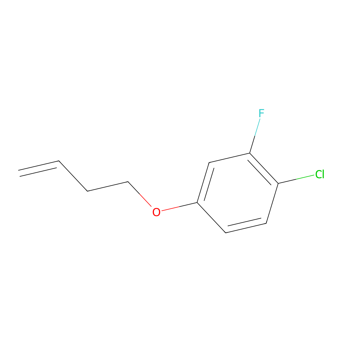 4-(But-3-en-1-yloxy)-1-chloro-2-fluorobenzene molecular structure, CAS 1555645-24-3
