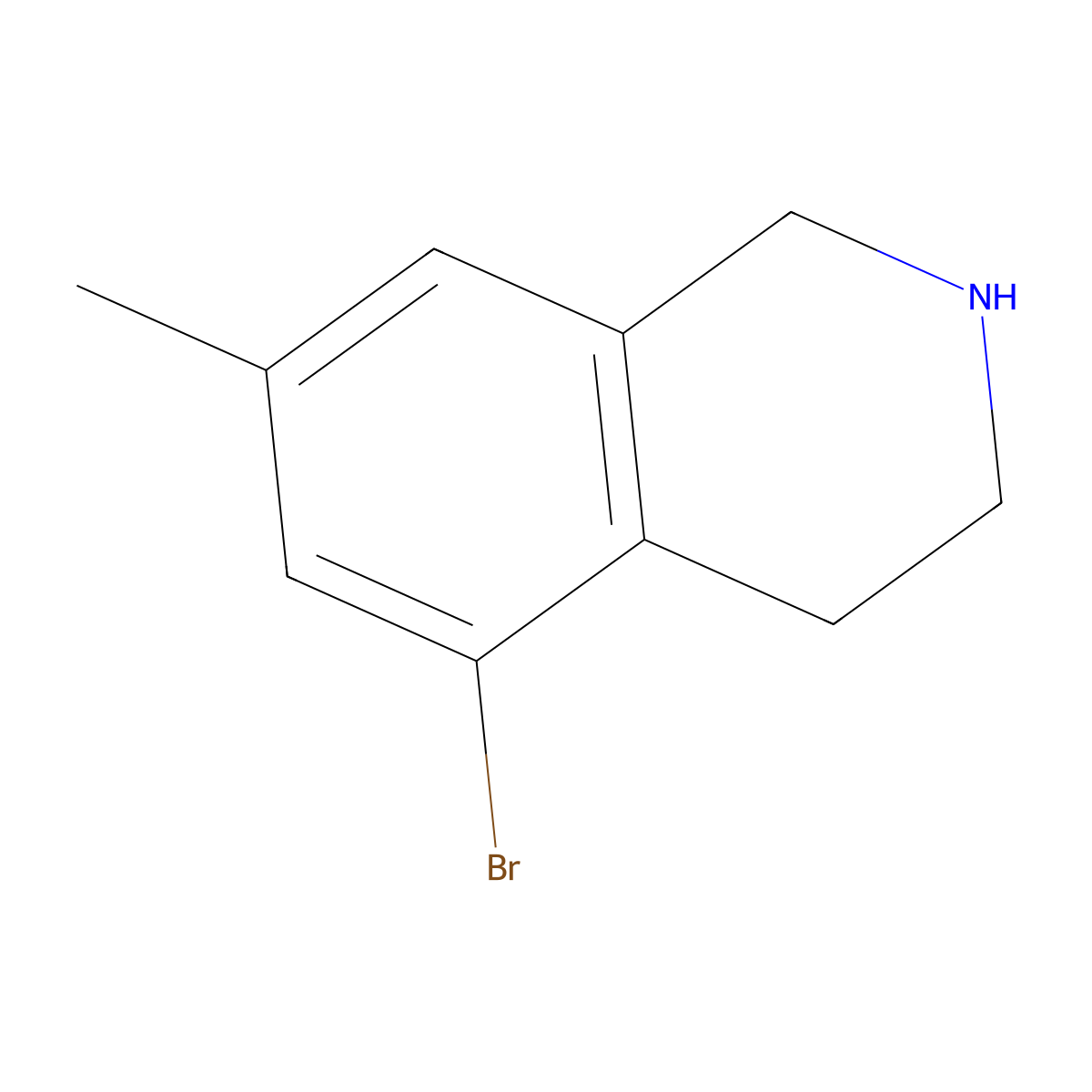 5-Bromo-7-methyl-1,2,3,4-tetrahydroisoquinoline molecular structure, CAS 1555656-45-5