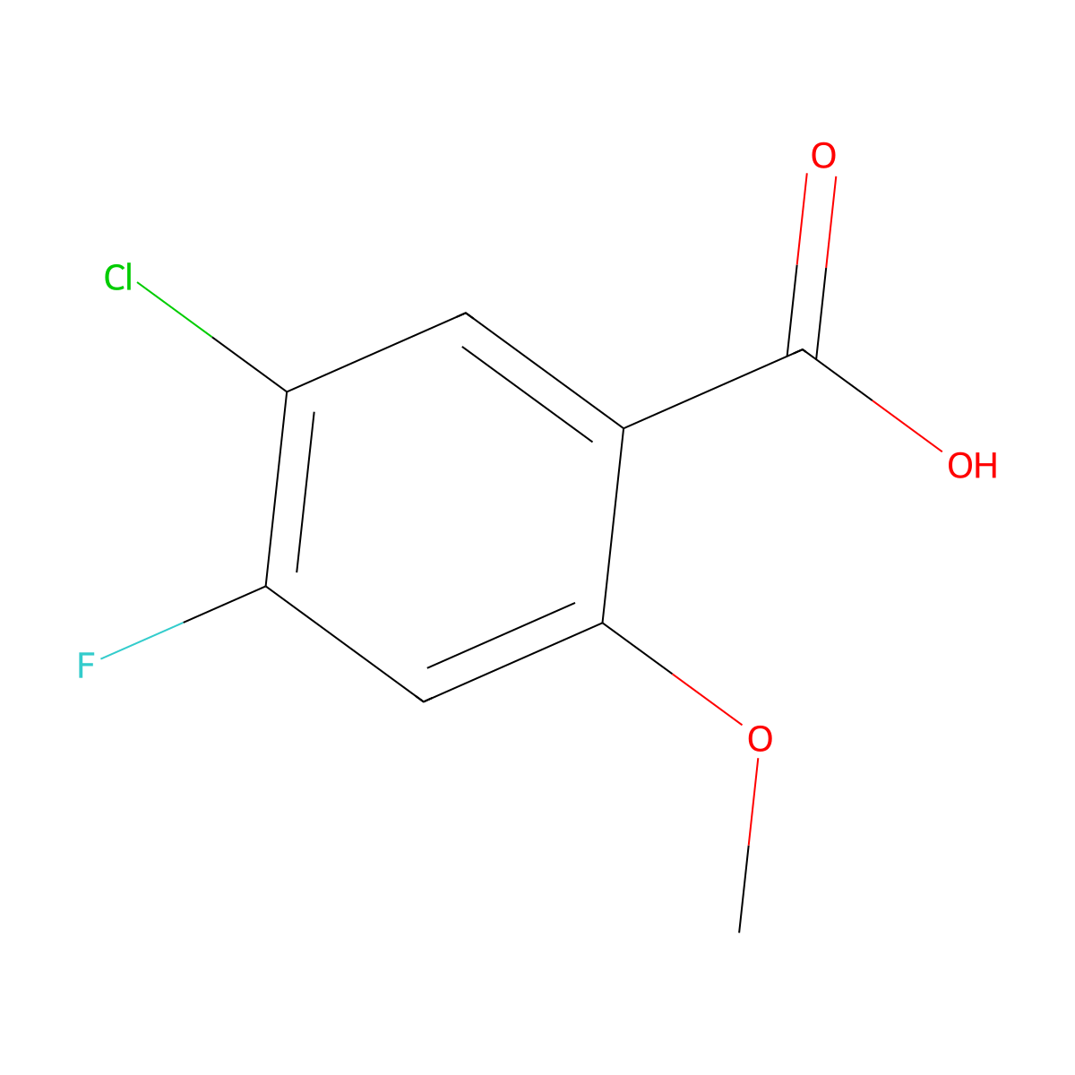 5-Chloro-4-fluoro-2-methoxy-benzoic acid molecular structure, CAS 1555667-91-8