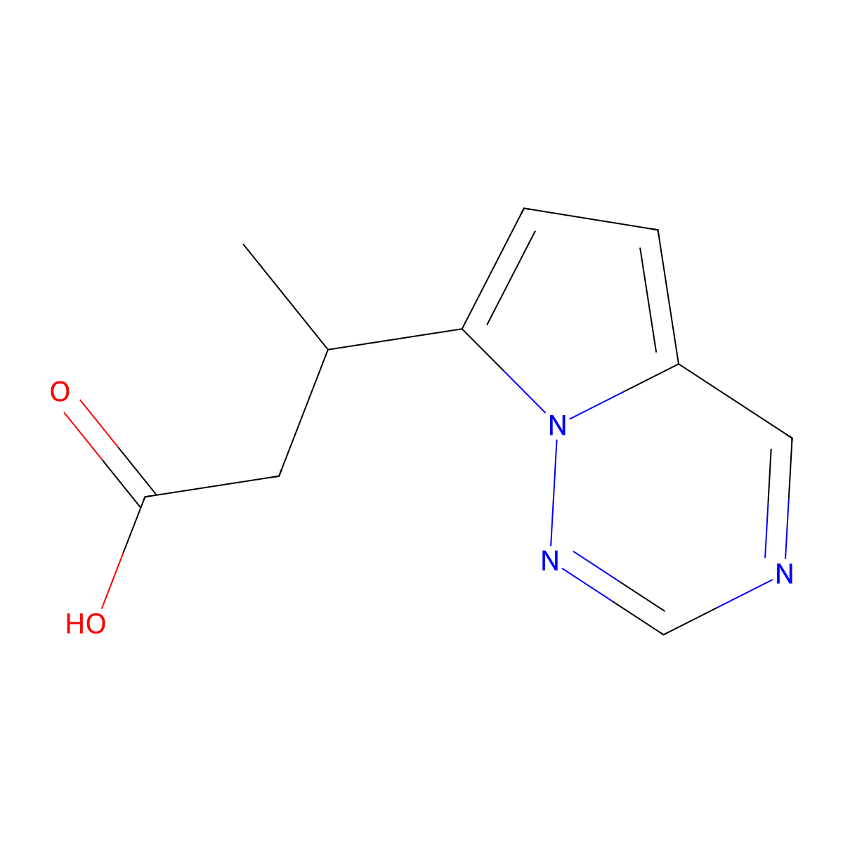 3-{Pyrrolo[2,1-f][1,2,4]triazin-7-yl}butanoic acid molecular structure, CAS 1555671-71-0