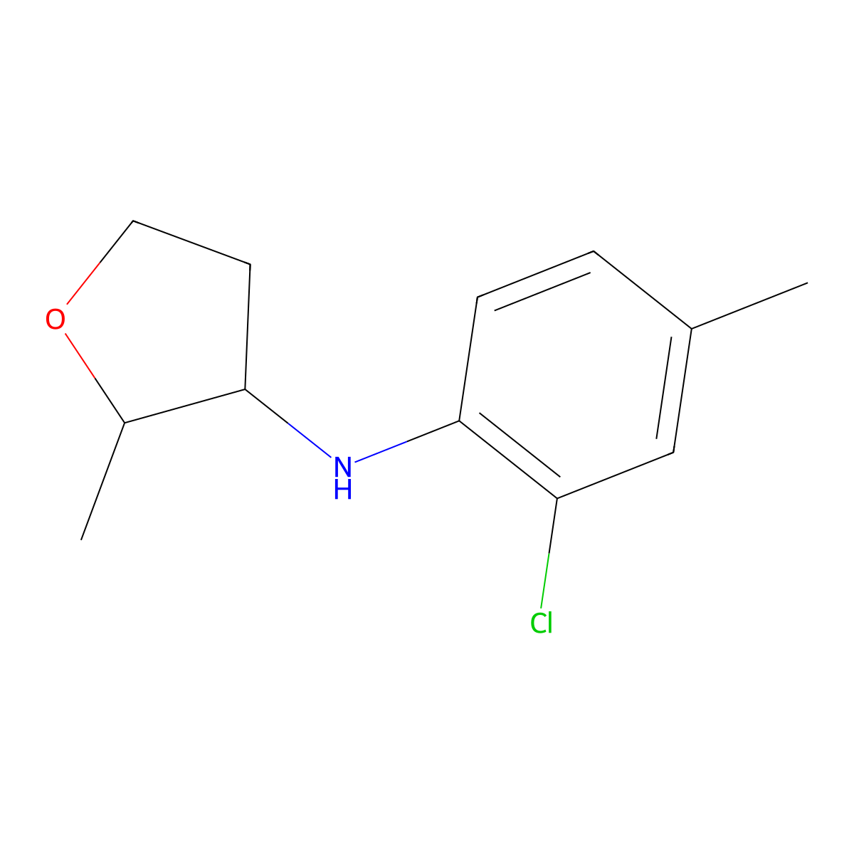 N-(2-Chloro-4-methylphenyl)-2-methyloxolan-3-amine molecular structure, CAS 1555679-48-5