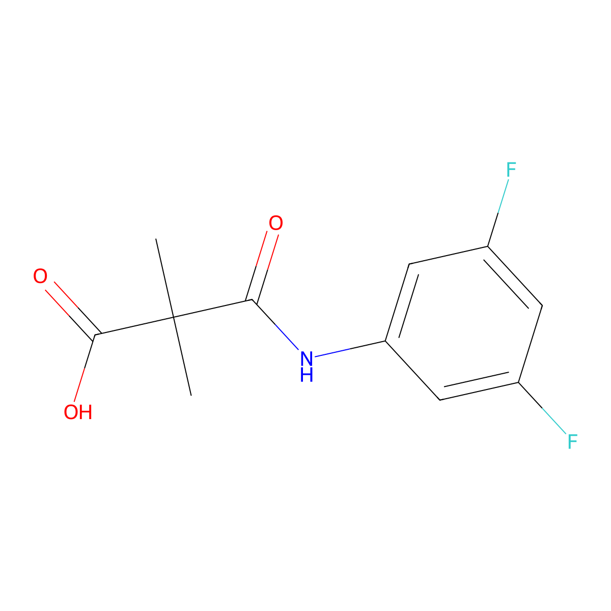 2-((3,5-Difluorophenyl)carbamoyl)-2,2-dimethylacetic acid molecular structure, CAS 1555682-41-1