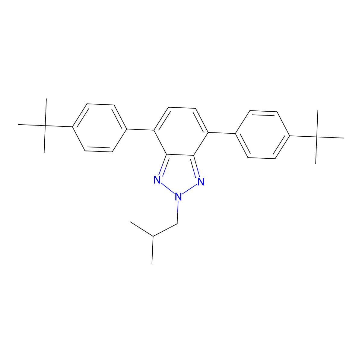 4,7-Bis(4-(tert-butyl)phenyl)-2-isobutyl-2H-benzo[d][1,2,3]triazole molecular structure, CAS 1555684-46-2