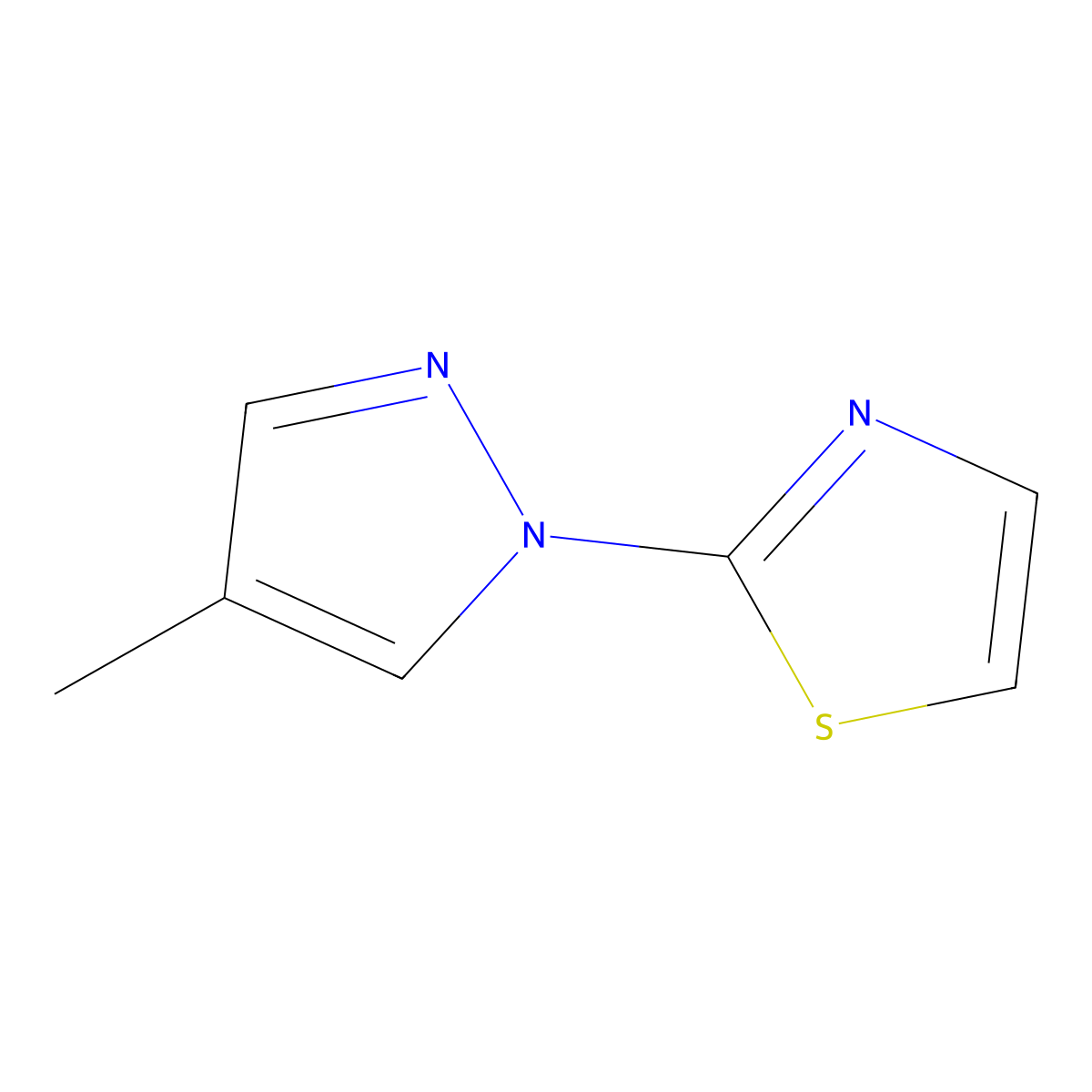 2-(4-methyl-1H-pyrazol-1-yl)-1,3-thiazole molecular structure, CAS 1555707-53-3