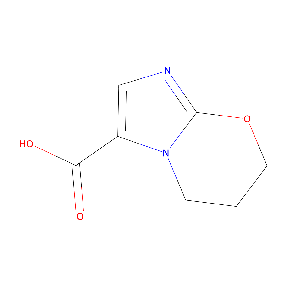 5H,6H,7H-imidazo[2,1-b][1,3]oxazine-3-carboxylic acid molecular structure, CAS 1555718-96-1