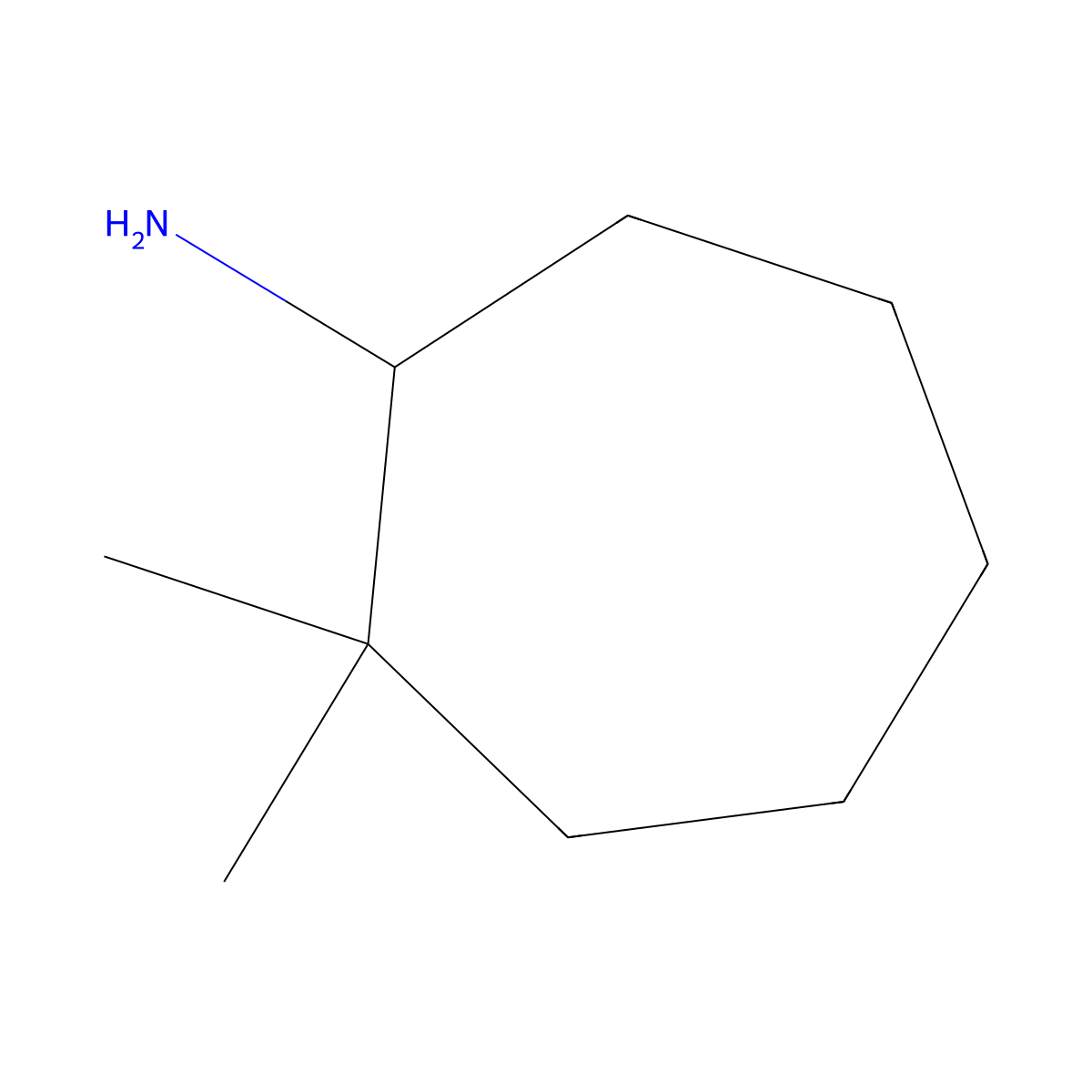2,2-Dimethylcycloheptan-1-amine molecular structure, CAS 1555719-66-8