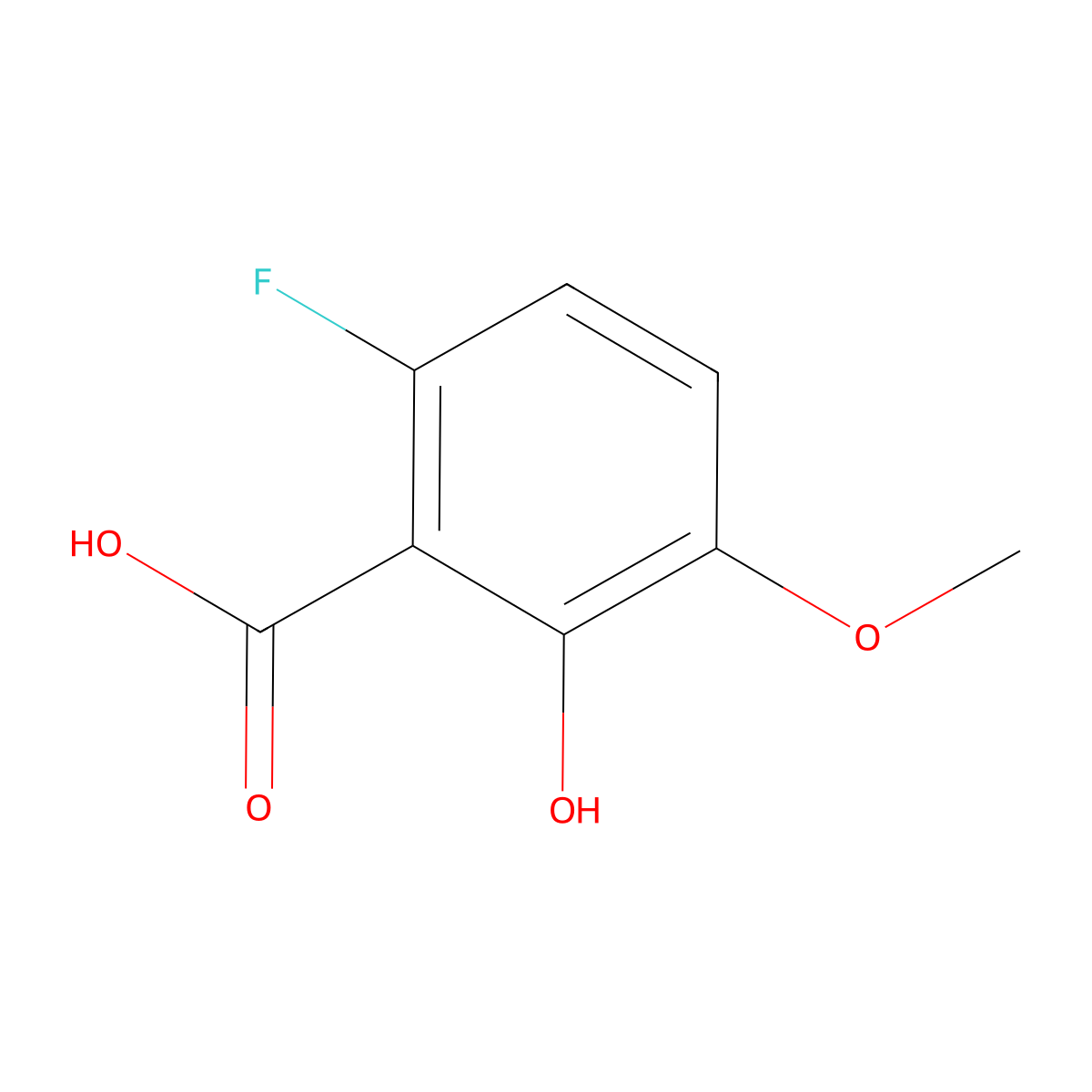 6-Fluoro-2-hydroxy-3-methoxybenZoic acid molecular structure, CAS 1555721-38-4