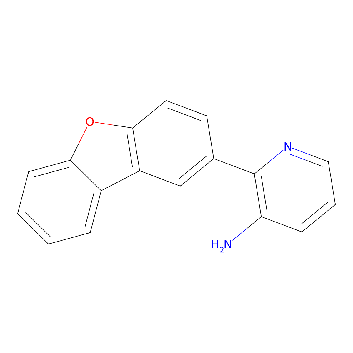 2-(2-Dibenzofuranyl)-3-pyridinamine molecular structure, CAS 1555727-51-9