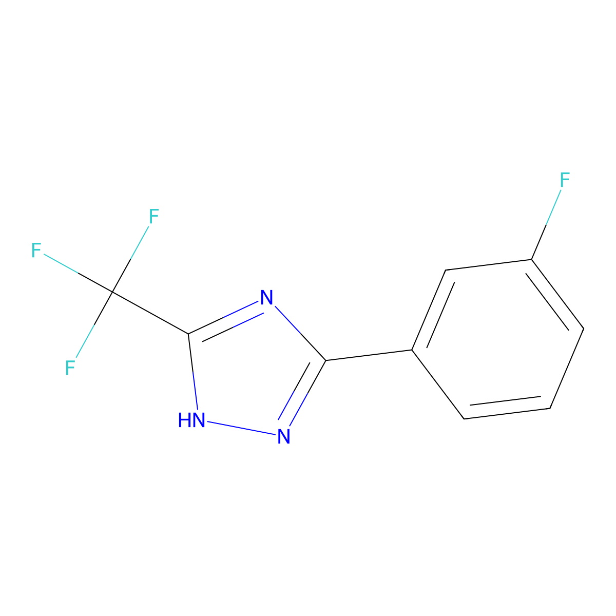 3-(3-fluorophenyl)-5-(trifluoromethyl)-4H-1,2,4-triazole molecular structure, CAS 1555745-17-9