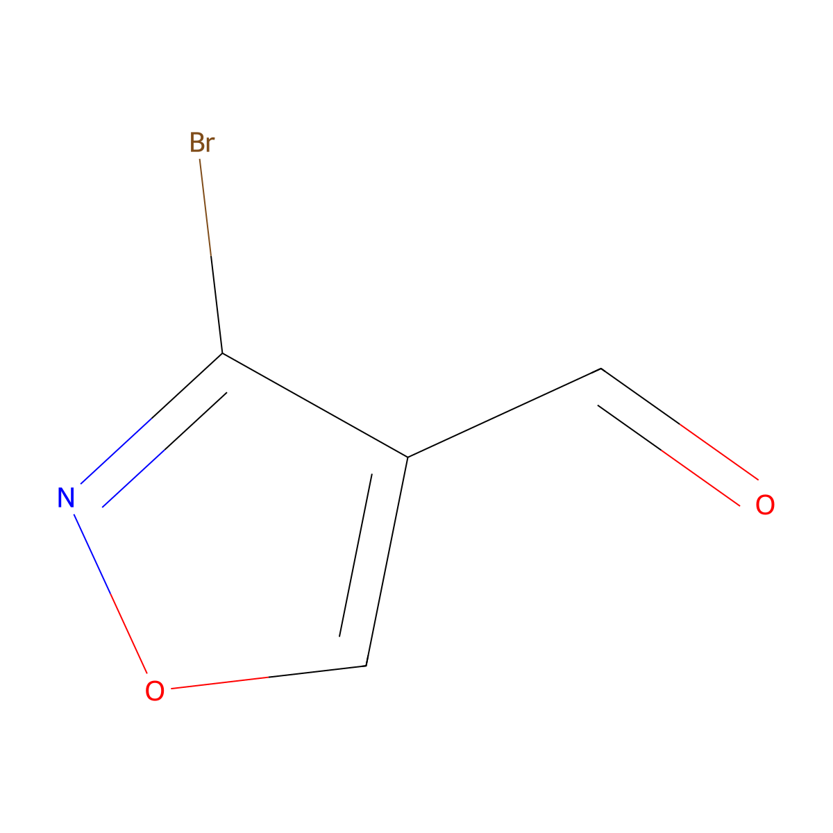 3-Bromo-1,2-oxazole-4-carbaldehyde molecular structure, CAS 1555762-80-5