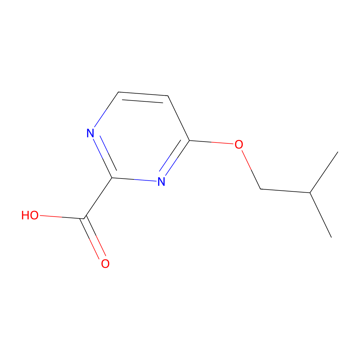 4-Isobutoxypyrimidine-2-carboxylic acid molecular structure, CAS 1555763-98-8
