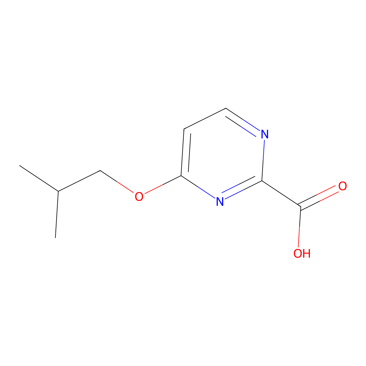 4-Isobutoxypyrimidine-2-carboxylic acid molecular structure, CAS 1555763-98-8