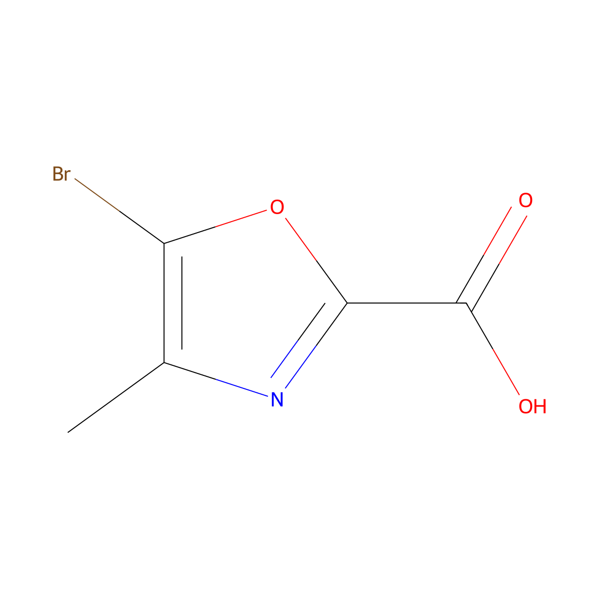 5-Bromo-4-methyloxazole-2-carboxylic acid molecular structure, CAS 1555766-22-7