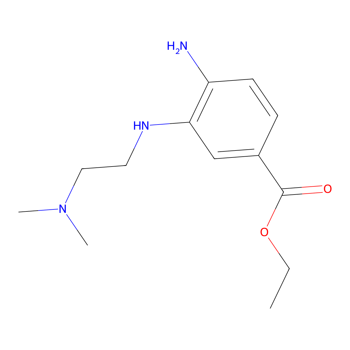 Ethyl 4-amino-3-{[2-(dimethylamino)ethyl]amino}benzoate molecular structure, CAS 1555778-07-8