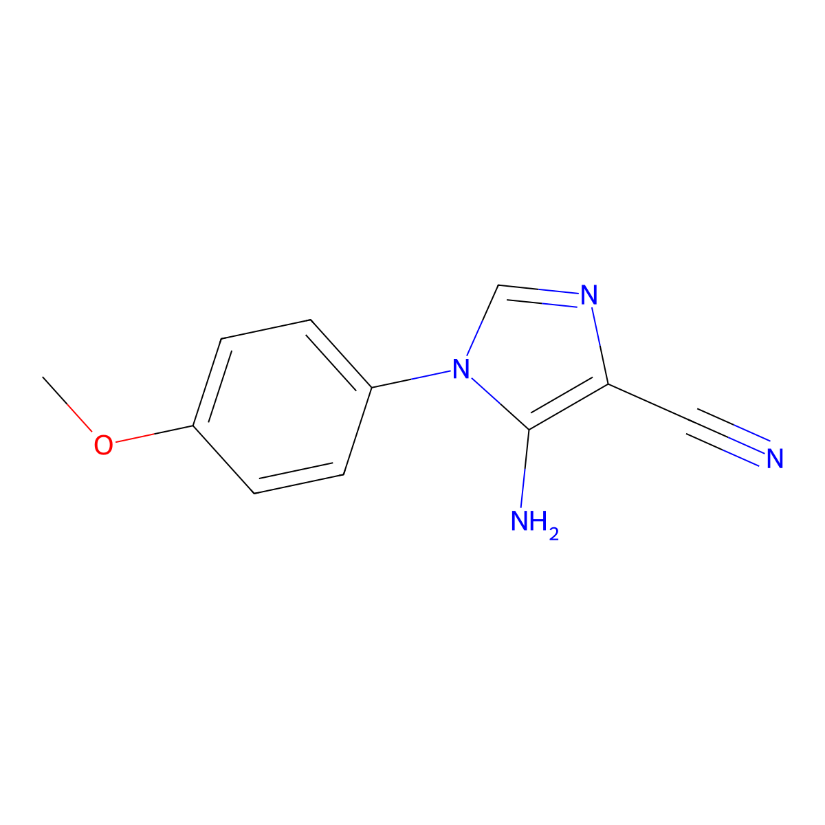 5-amino-1-(4-methoxyphenyl)-1H-imidazole-4-carbonitrile molecular structure, CAS 155579-43-4