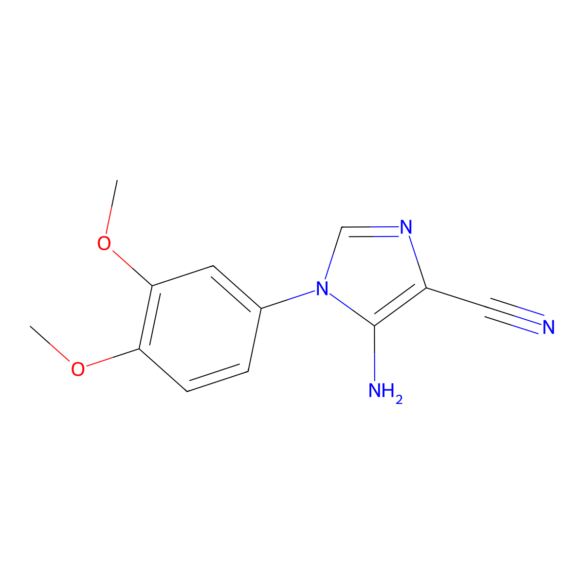 5-amino-1-(3,4-dimethoxyphenyl)-1H-imidazole-4-carbonitrile molecular structure, CAS 155579-45-6