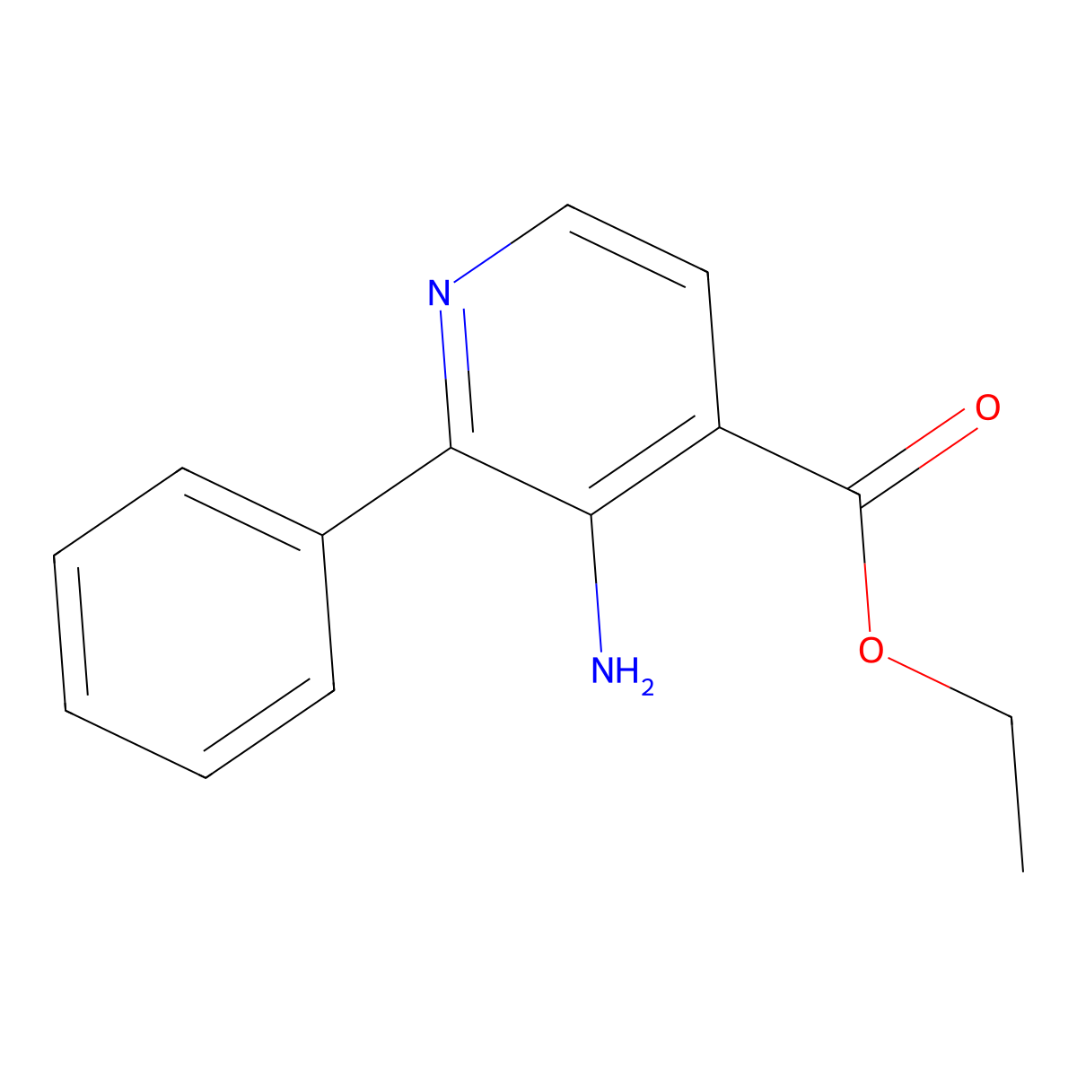Ethyl 3-amino-2-phenylpyridine-4-carboxylate molecular structure, CAS 1555792-30-7