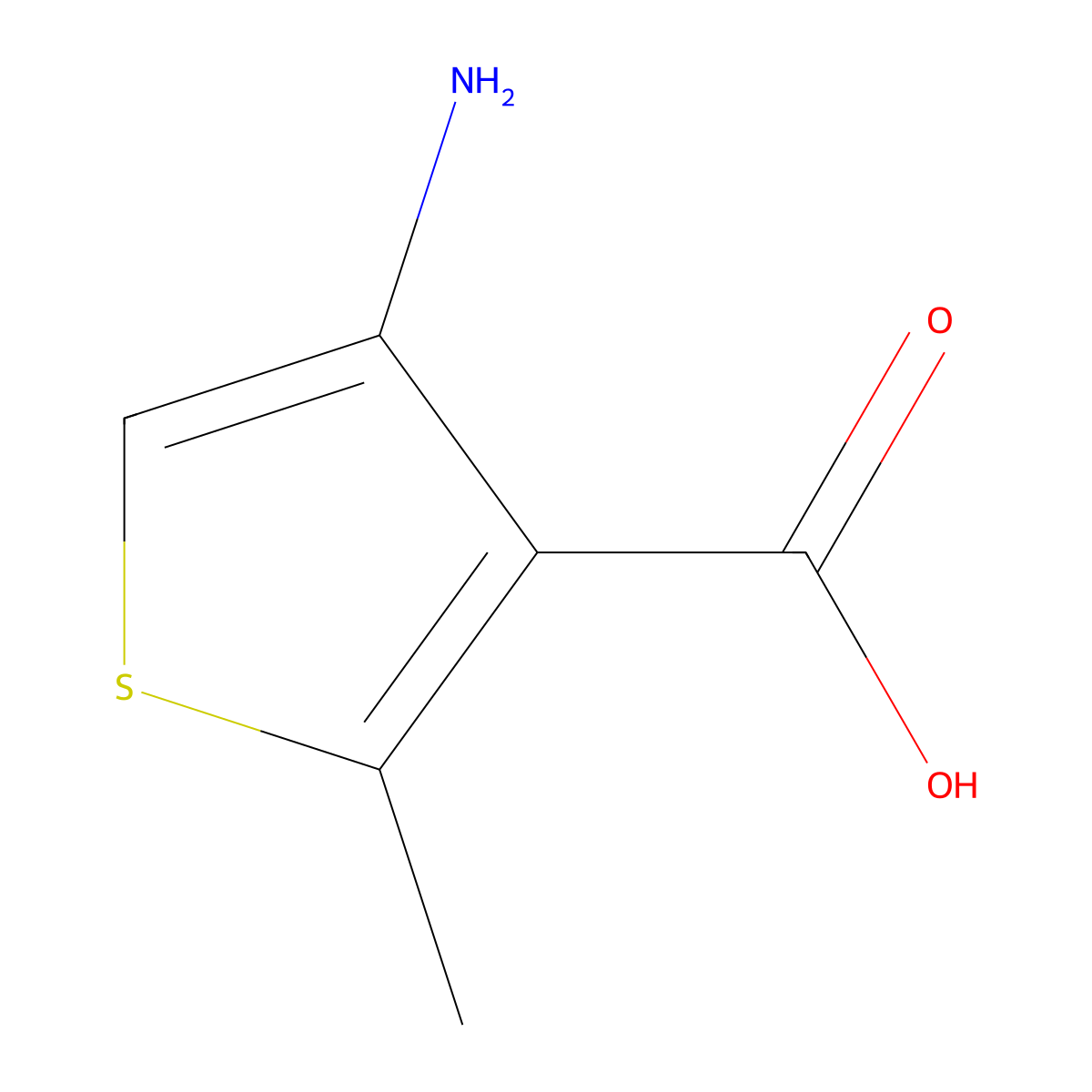 4-Amino-2-methylthiophene-3-carboxylic acid molecular structure, CAS 1555795-28-2