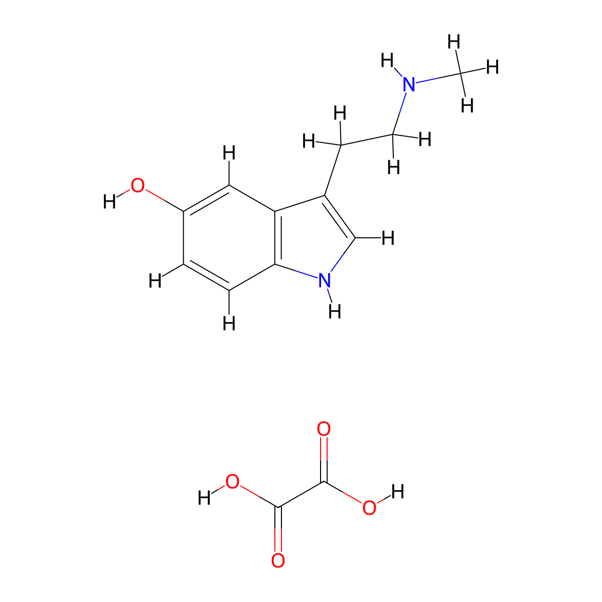 3-(2-Methylaminoethyl)indol-5-ol oxalate molecular structure, CAS 15558-50-6