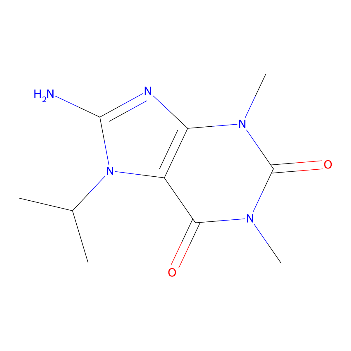 8-Amino-7-isopropyl-1,3-dimethyl-1H-purine-2,6(3H,7H)-dione molecular structure, CAS 155581-79-6